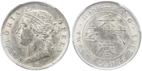 20 Cent Hongkong Silber Victoria (1819 - 1901)