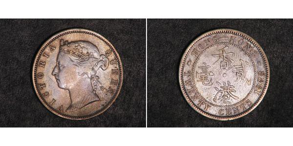 20 Cent Hongkong Silber Victoria (1819 - 1901)