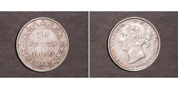 20 Cent Neufundland und Labrador / Kanada Silber Victoria (1819 - 1901)