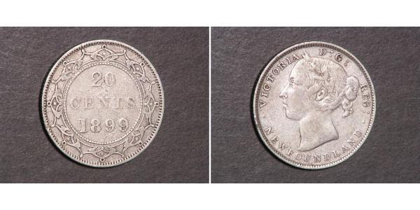 20 Cent Neufundland und Labrador / Kanada Silber Victoria (1819 - 1901)