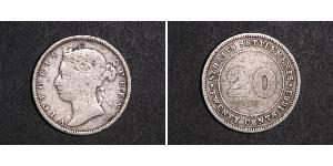 20 Cent Straits Settlements (1826 - 1946) Silber Victoria (1819 - 1901)