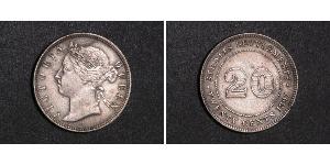 20 Cent Straits Settlements (1826 - 1946) Silber Victoria (1819 - 1901)