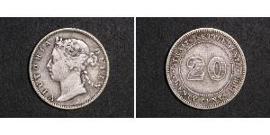 20 Cent Straits Settlements (1826 - 1946) Silber Victoria (1819 - 1901)