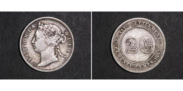 20 Cent Straits Settlements (1826 - 1946) Silber Victoria (1819 - 1901)