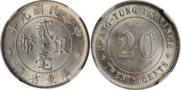 20 Cent China Silver 