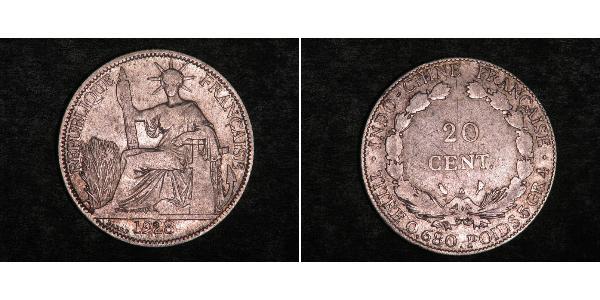 20 Cent French Indochina (1887-1954) Silver 