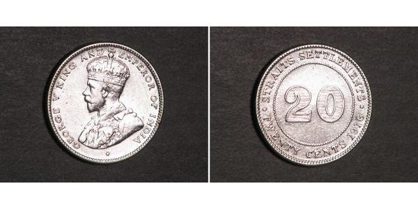 20 Cent Straits Settlements (1826 - 1946) Silver George V of the United Kingdom (1865-1936)