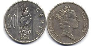 20 Cent Fidschi  Elizabeth II (1926-2022)
