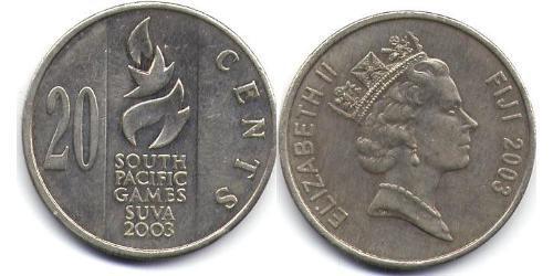 20 Cent Fidschi  Elizabeth II (1926-2022)