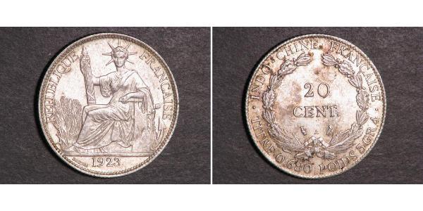 20 Cent French Indochina (1887-1954) 銀 