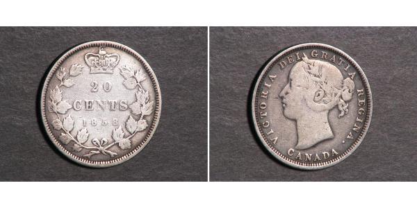 20 Cent 加拿大 銀 维多利亚 (英国君主)