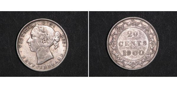 20 Cent 加拿大 / 紐芬蘭與拉布拉多 銀 维多利亚 (英国君主)