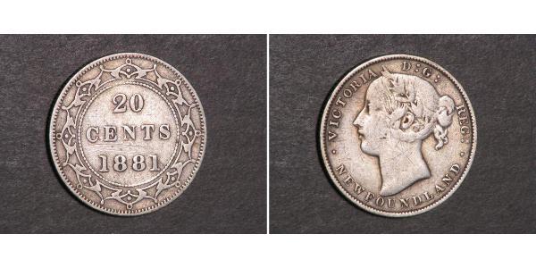 20 Cent 加拿大 / 紐芬蘭與拉布拉多 銀 维多利亚 (英国君主)