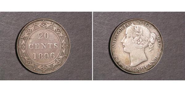 20 Cent 加拿大 / 紐芬蘭與拉布拉多 銀 维多利亚 (英国君主)
