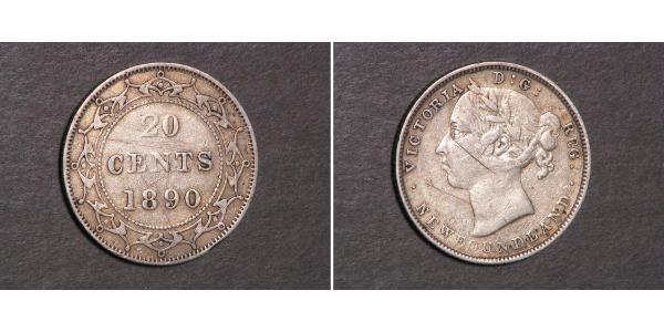 20 Cent 加拿大 / 紐芬蘭與拉布拉多 銀 维多利亚 (英国君主)