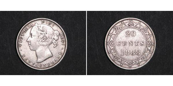 20 Cent 加拿大 / 紐芬蘭與拉布拉多 銀 维多利亚 (英国君主)