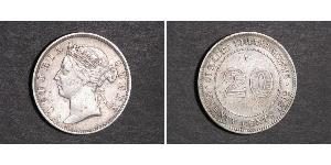 20 Cent 海峡殖民地 銀 维多利亚 (英国君主)
