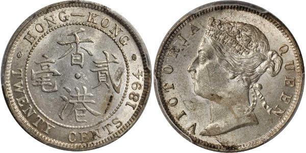 20 Cent 香港 銀 维多利亚 (英国君主)