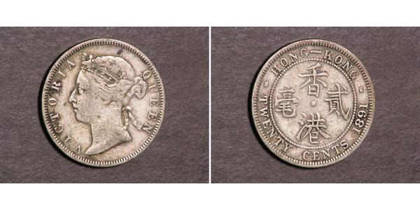 20 Cent 香港 銀 维多利亚 (英国君主)