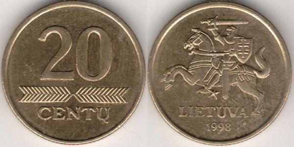20 Cent 立陶宛 黃銅 