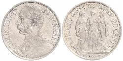 20 Cent / 1 Franc Dinamarca Plata Christian IX de Dinamarca (1818-1906)
