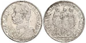 20 Cent / 1 Franc Denmark Silver Christian IX of Denmark (1818-1906)