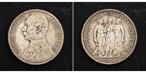 20 Cent / 1 Franc Denmark Silver Christian IX of Denmark (1818-1906)