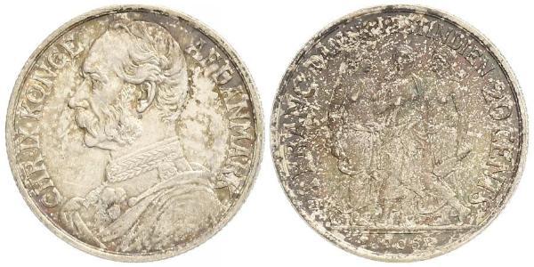 20 Cent / 1 Franc Denmark Silver Christian IX of Denmark (1818-1906)
