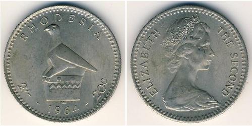 20 Cent / 2 Shilling Rhodésie (1965 - 1979) Cuivre/Nickel 