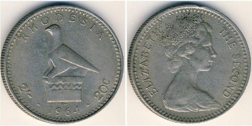 20 Cent / 2 Shilling Southern Rhodesia (1923-1980) Cuivre/Nickel Elizabeth II (1926-2022)