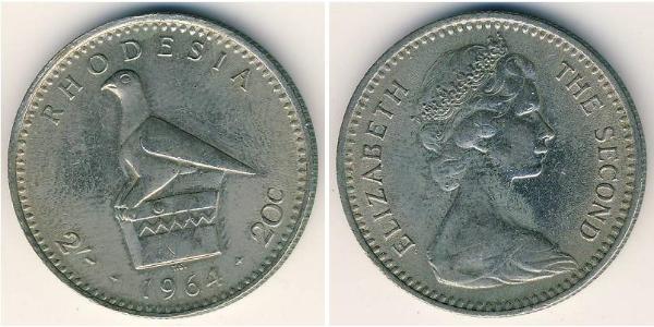 20 Cent / 2 Shilling Rhodesia (1965 - 1979) Rame/Nichel 