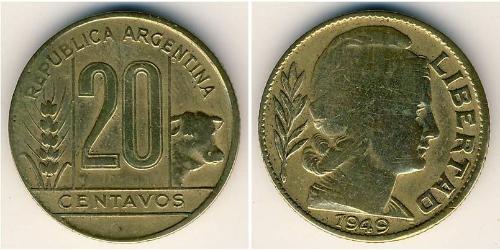 20 Centavo Argentina (1861 - ) Alluminio/Bronzo 