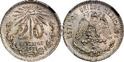 20 Centavo Mexique Argent 