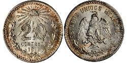 20 Centavo Mexique (1867 - ) Argent 