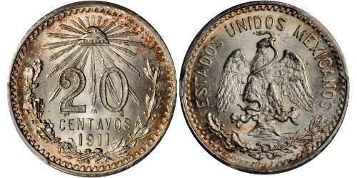 20 Centavo Mexique (1867 - ) Argent 