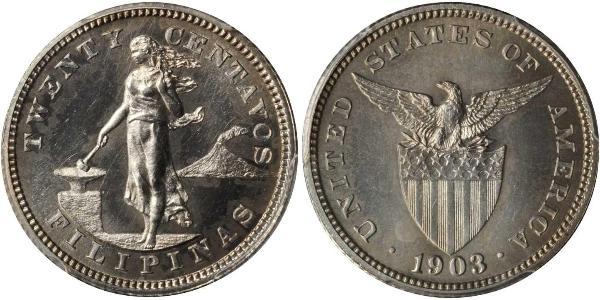 20 Centavo Philippines Argent 