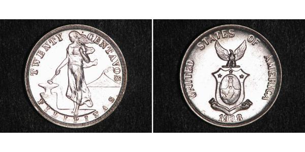 20 Centavo Philippines Argent 