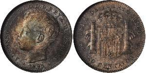 20 Centavo Porto Rico Argent Alfonso XIII of Spain (1886 - 1941)