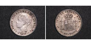 20 Centavo Porto Rico Argent Alfonso XIII of Spain (1886 - 1941)