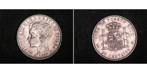 20 Centavo Porto Rico Argent Alfonso XIII of Spain (1886 - 1941)