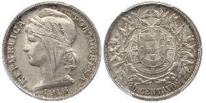 20 Centavo Première République portugaise (1910 - 1926) Argent 