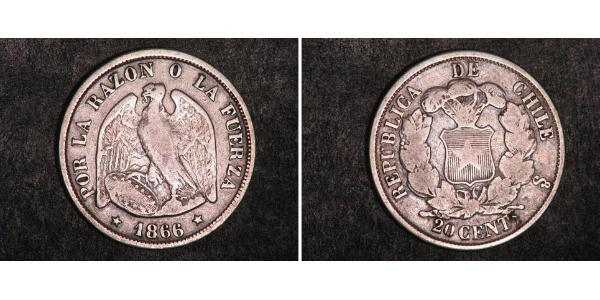 20 Centavo Cile Argento 