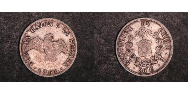 20 Centavo Cile Argento 