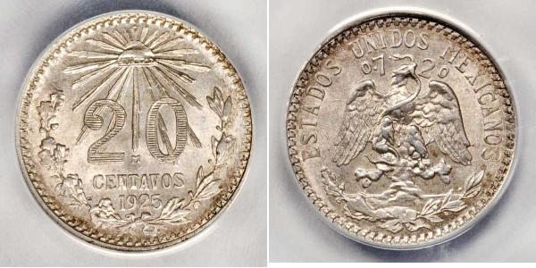 20 Centavo Messico Argento 