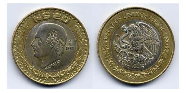 20 Centavo 墨西哥 Bimetal Miguel Hidalgo