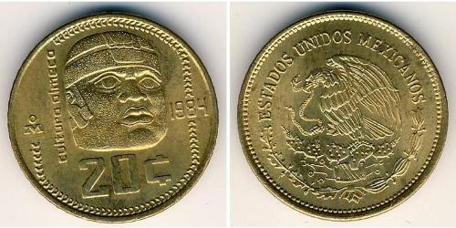 20 Centavo United Mexican States (1867 - ) Brass 