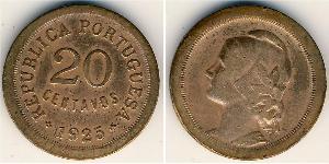 20 Centavo First Portuguese Republic (1910 - 1926) Bronze 