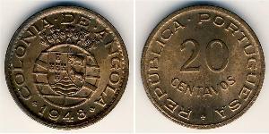 20 Centavo Portuguese Angola (1575-1975) Bronze 