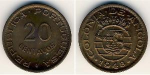 20 Centavo Portugal / Portuguese Angola (1575-1975) Bronze 