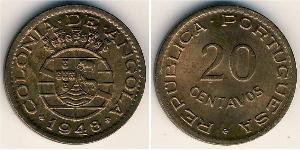 20 Centavo Portugal / Portuguese Angola (1575-1975) Bronze 